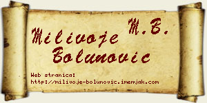 Milivoje Bolunović vizit kartica